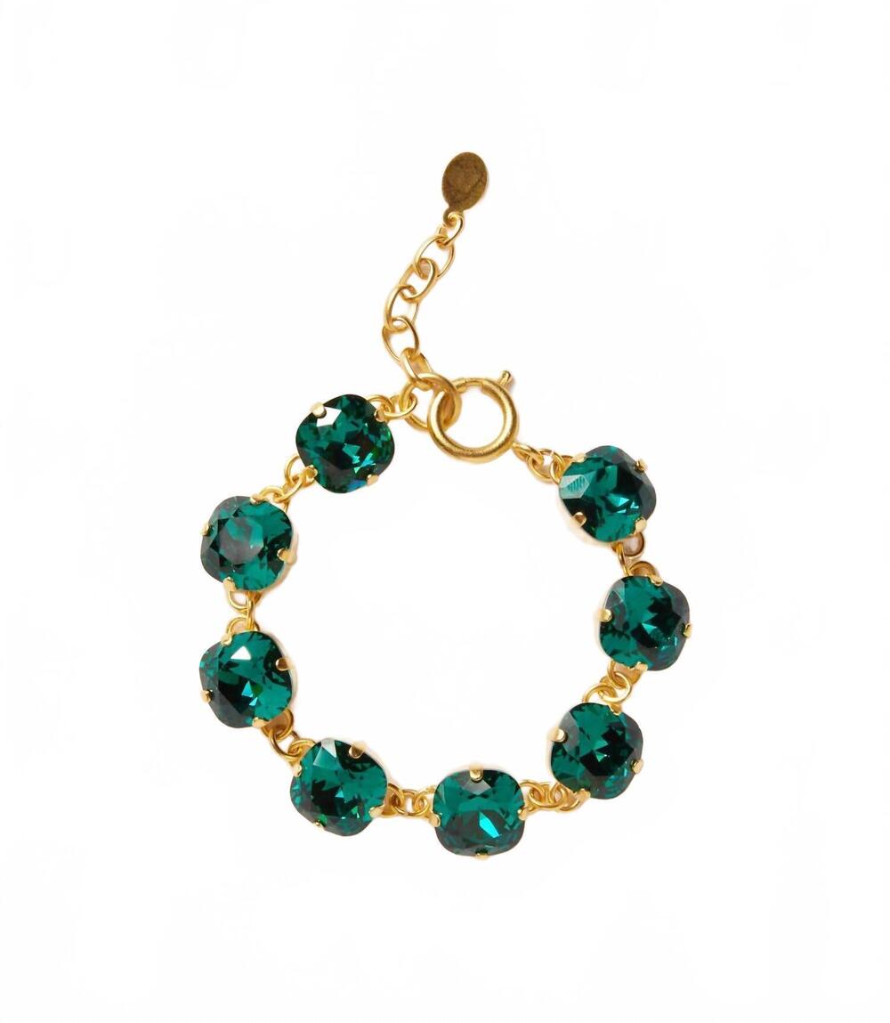 NEW LA VIE PARISIENNE women's large crystal bracelet in emerald